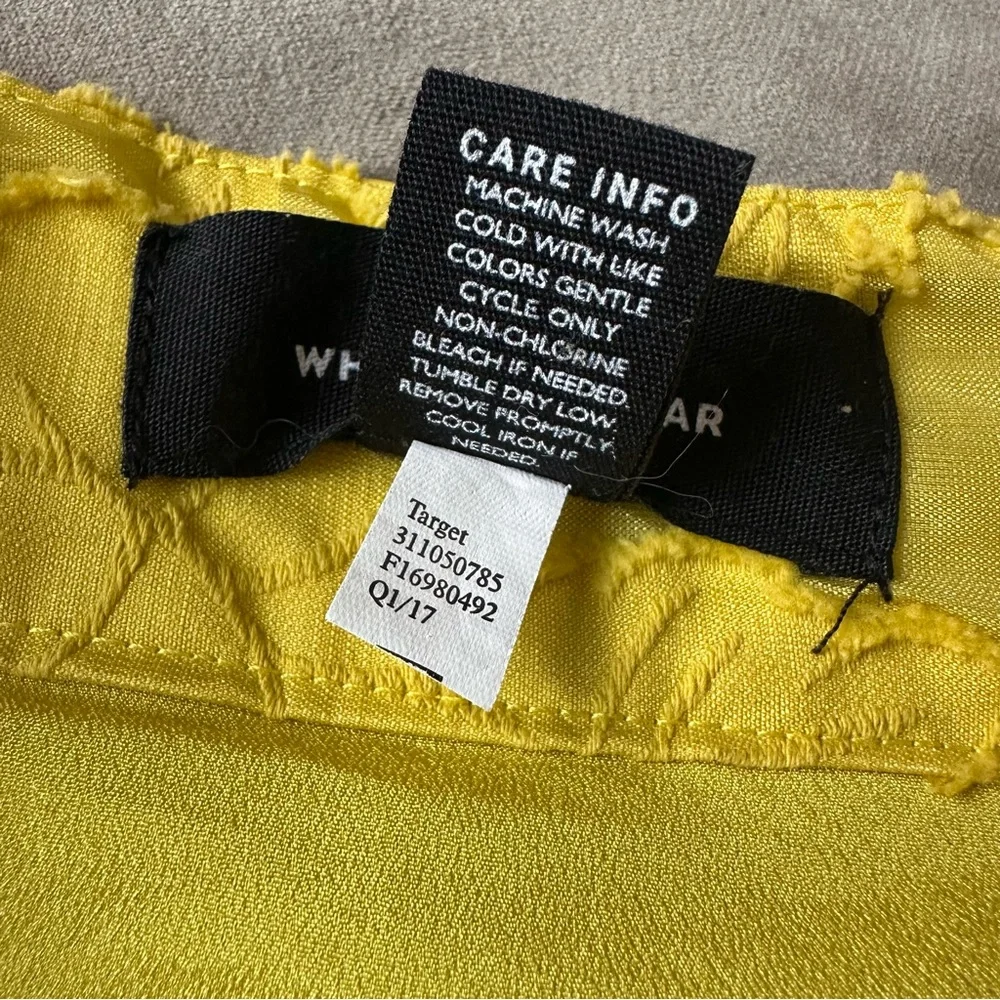 Who What Wear Yellow Textured A-Line Full Pleated Skirt Size 8 Cottagecore - Picture 8 of 8